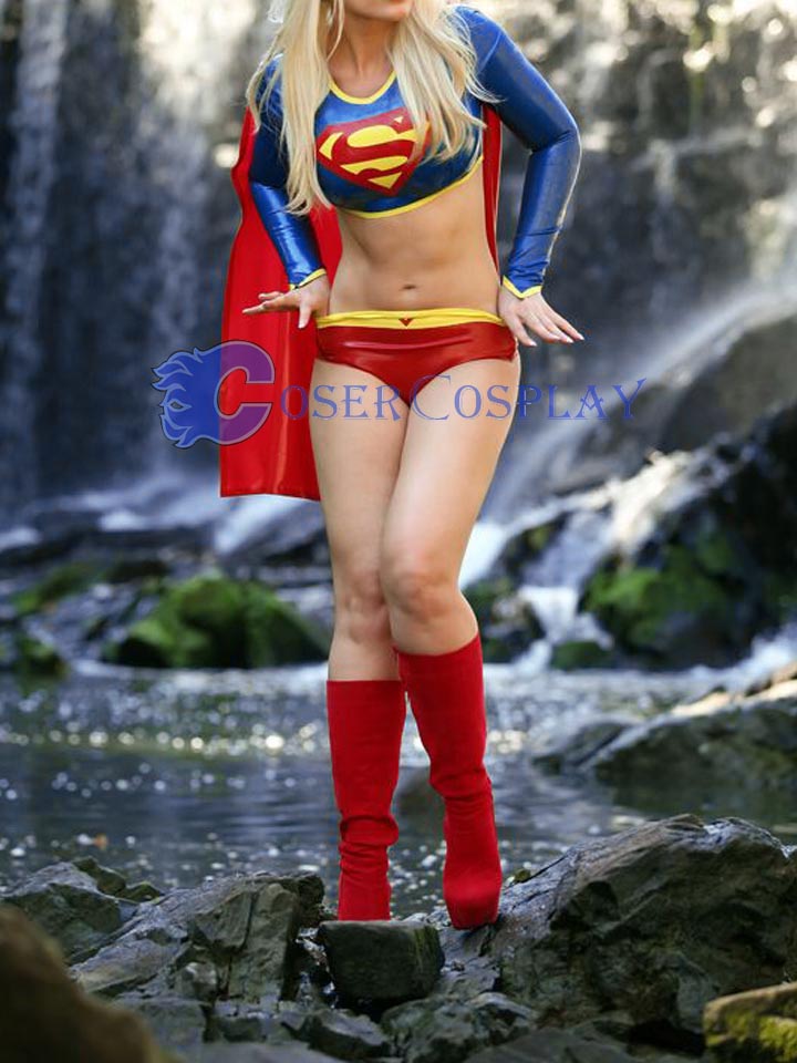2018 Supergirl Cosplay Costume Superhero Cape